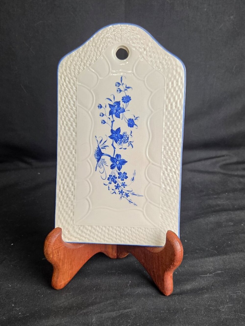 Vintage MLR Boch: Belgium Blue / White Cheese & Cracker Board